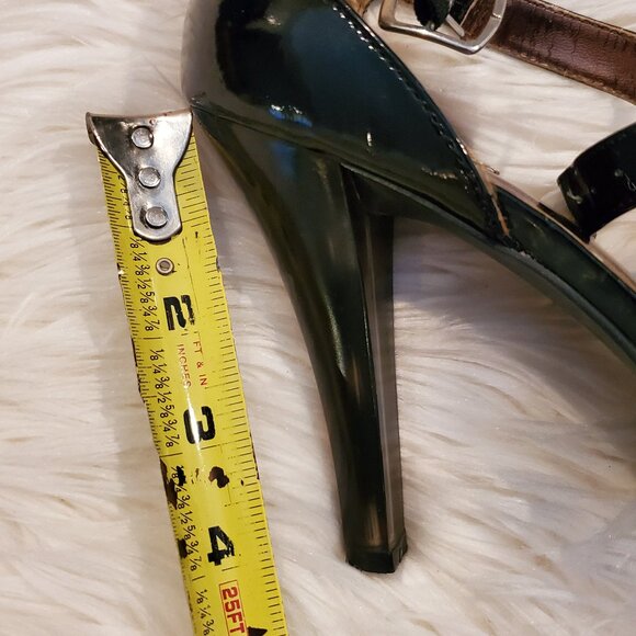 Michael Antonis Black Strappy Patent Leather Platform Shoes SZ 8.5 - Picture 8 of 11